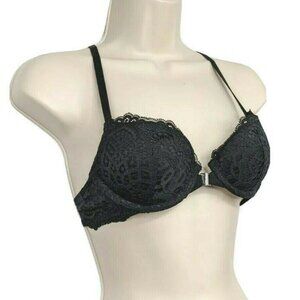 Auden Womens Bra The Radiant Plunge Coverage Push Up U/W Black Size 32AA NEW